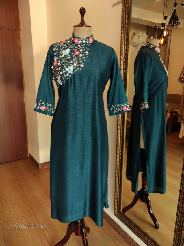 Peacock blue kurta pant dupatta