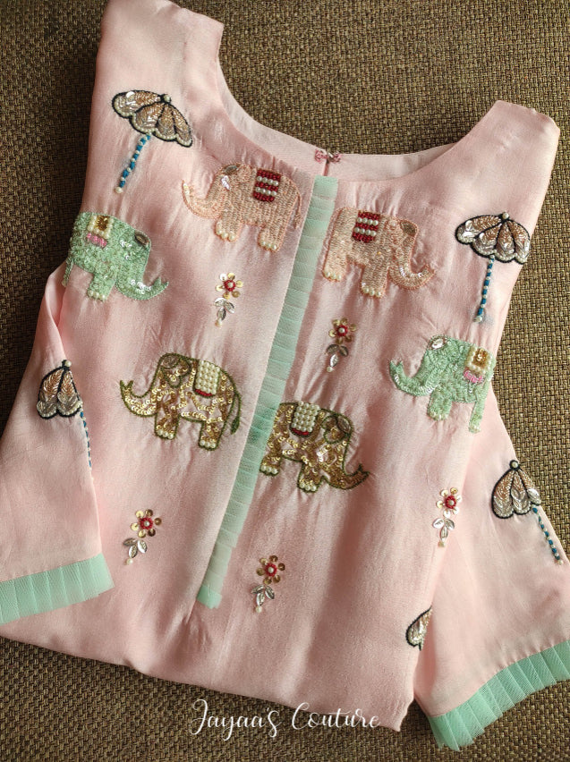 Pastel peach kurta pants