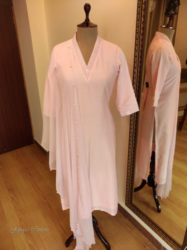 Light pink kurta pant & dupatta