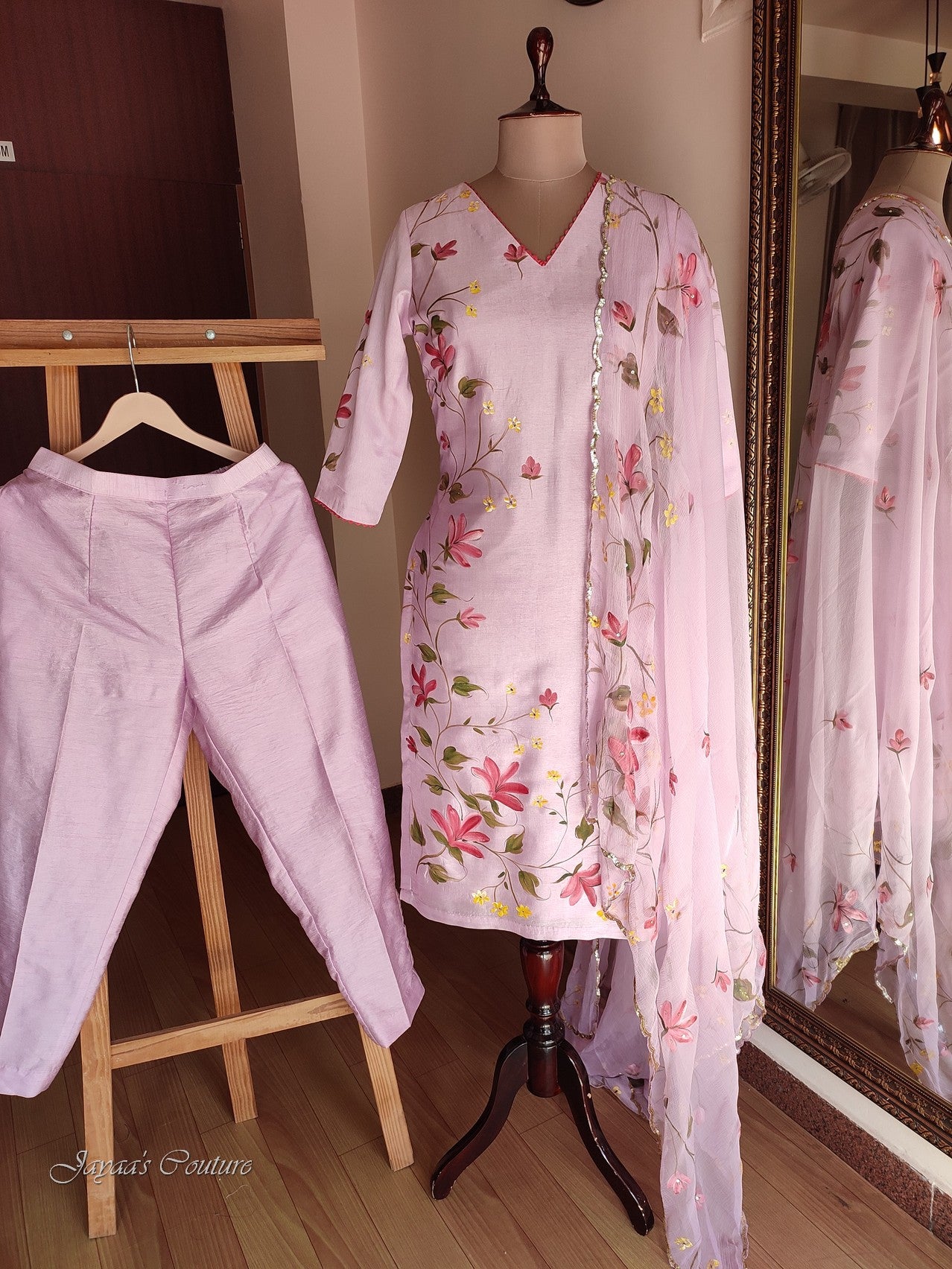 Pastel Lavender kurta pant with dupatta