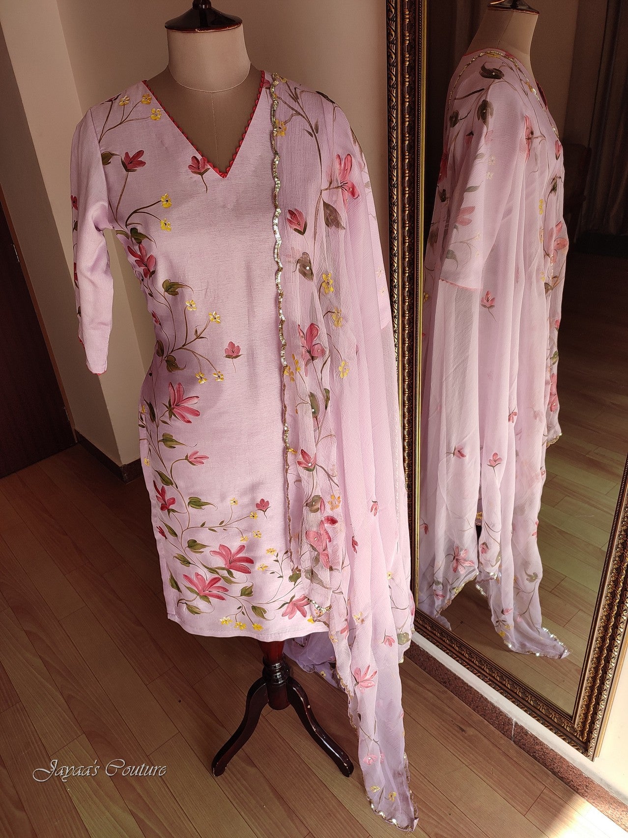 Pastel Lavender kurta pant with dupatta