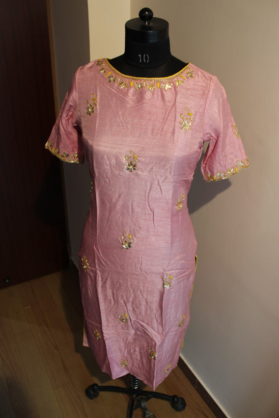 Dusty pink kurta pants set