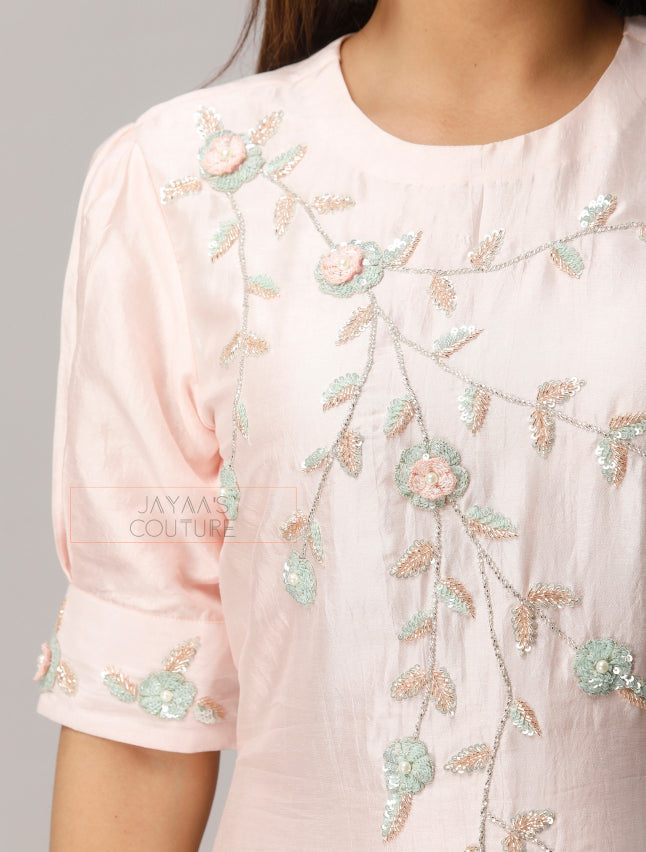 shaded Pastel Peachish yellow kurta pants dupatta