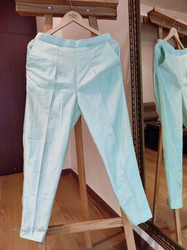 Pastel Sky Blue Kurta Pant With Tie & Dupatta