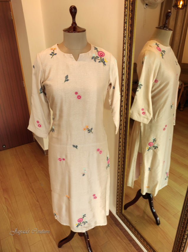 Pastel dusty peach kurta pant dupatta