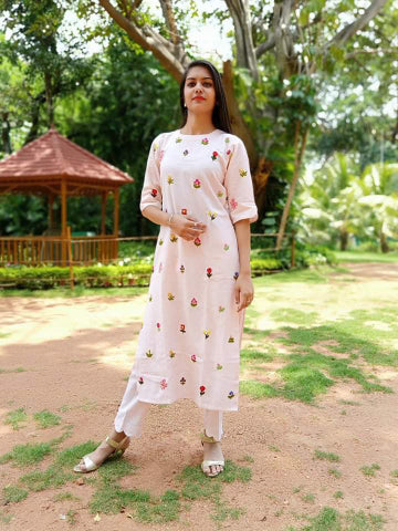 Peach kurta pants set