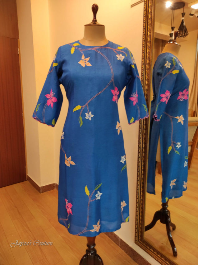 Navy blue kurta pants dupatta