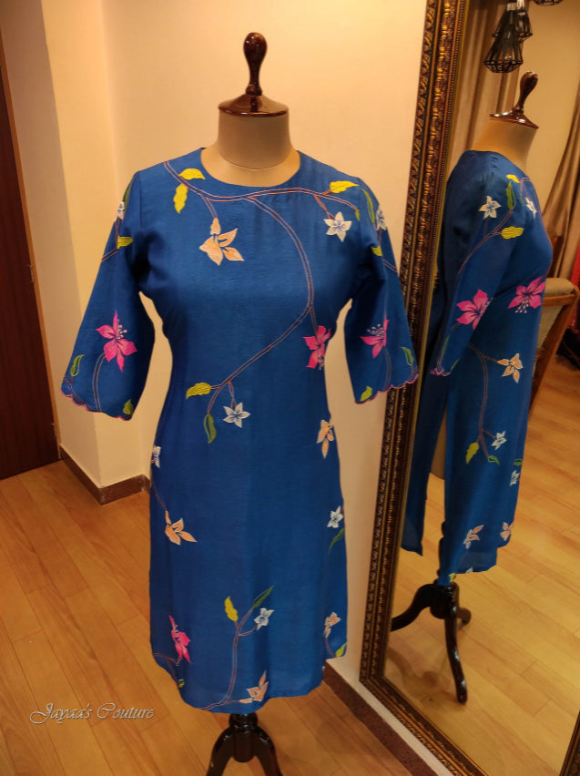 Navy blue kurta pants dupatta