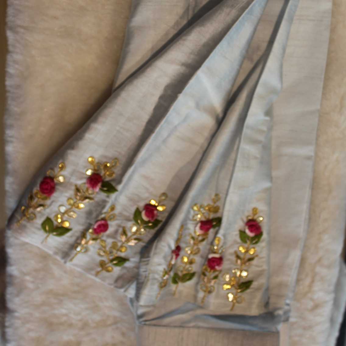 Steel grey kurta pants set