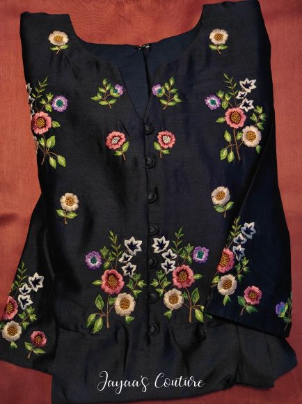 navy blue kurta pants dupatta set