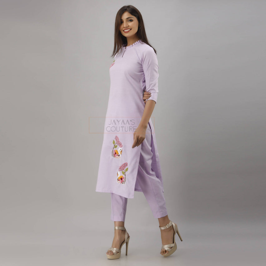 Pastel lavender kurta pants