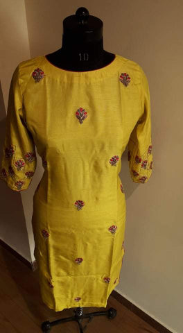 yellow kurta pant set