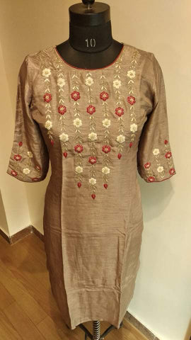 dusty brown kurta pant set