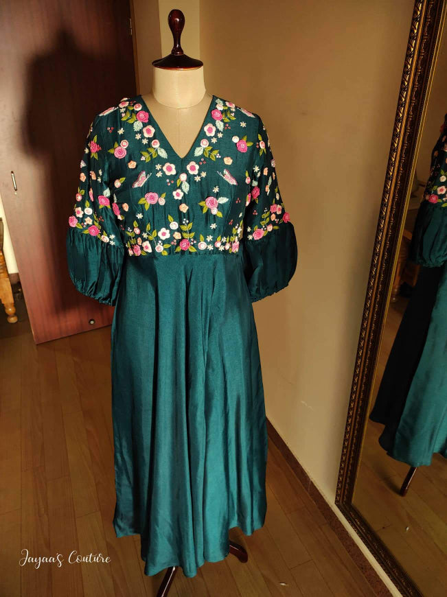 Peacock Blue Long Kurta Pants