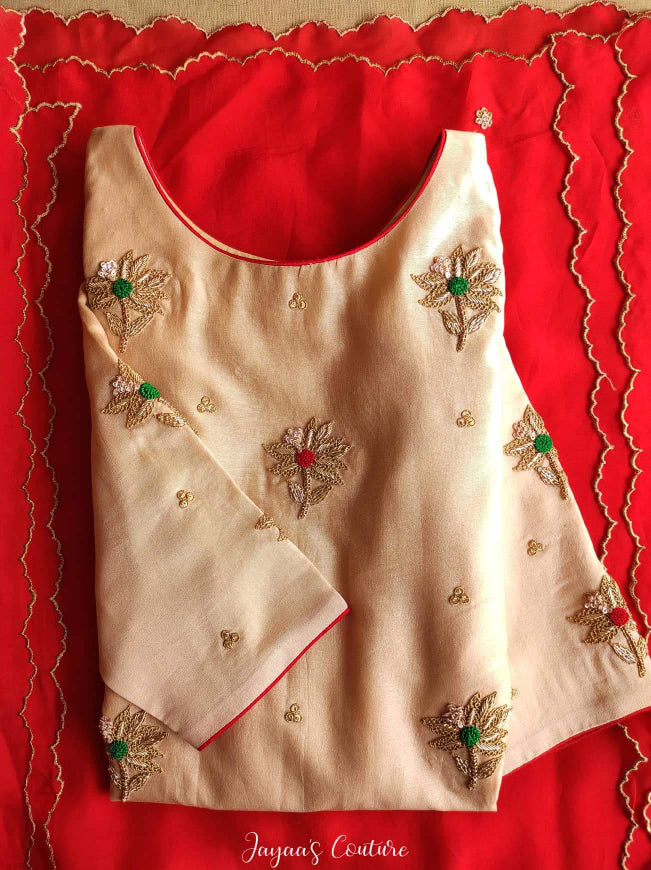 Beigish Peach Kurta pants dupatta set