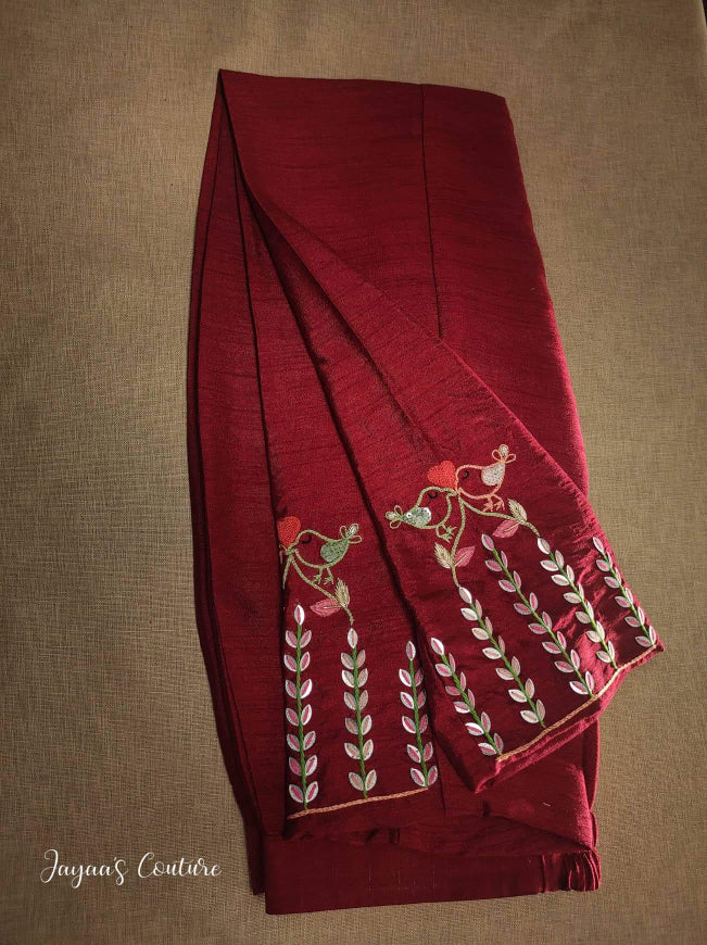 Maroon Kurta pants with dupatta