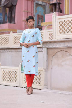 powder blue kurta pants set