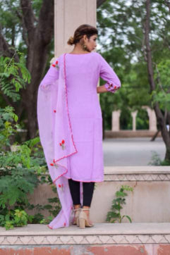purple kurta pant dupatta set