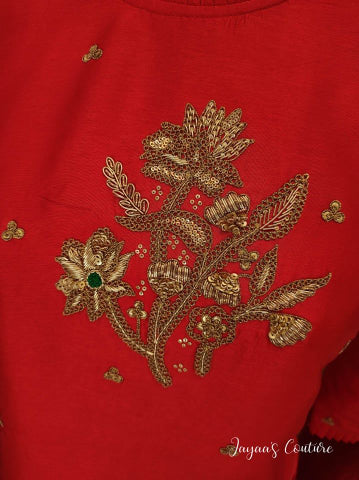 Red kurta pants and dupatta