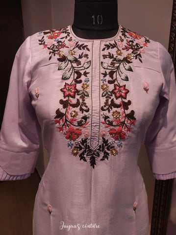 Pastel Lavender Kurta pants Dupatta set