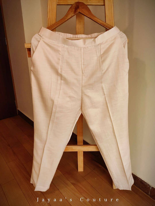 Pastel peach kurta pants with bow ruffled dupatta