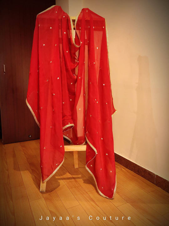 Maroon Kurta Pants Dupatta Set