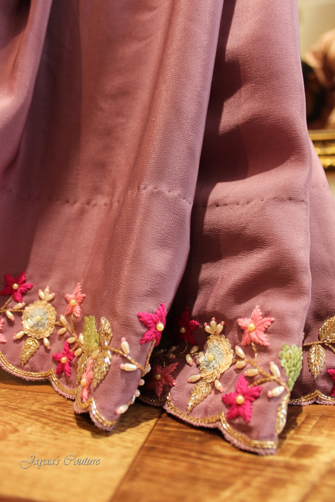 Mauve saree with blouse