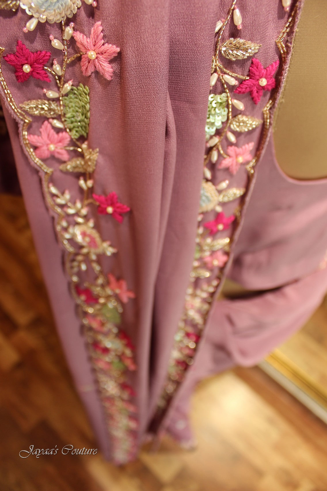 Mauve saree with blouse
