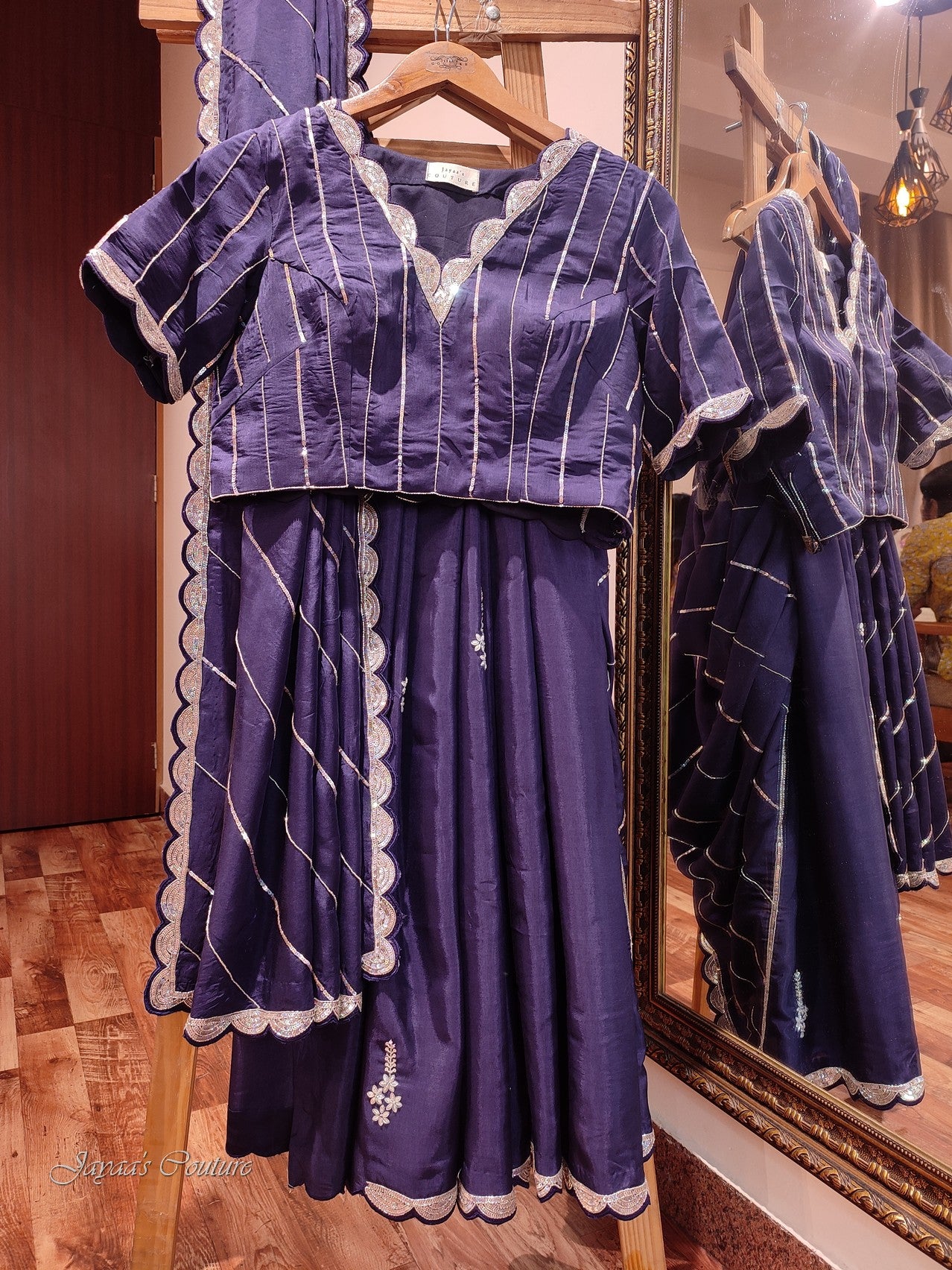 Purple saree with blouse