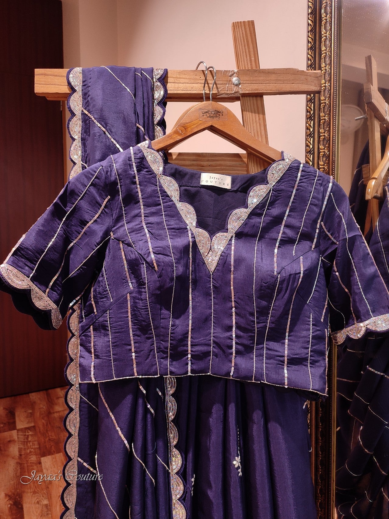 Purple saree with blouse