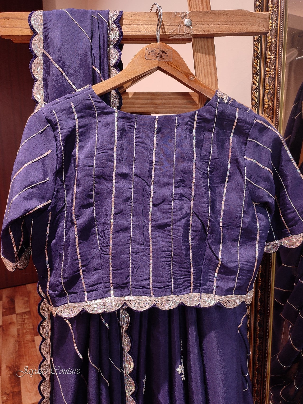 Purple saree with blouse