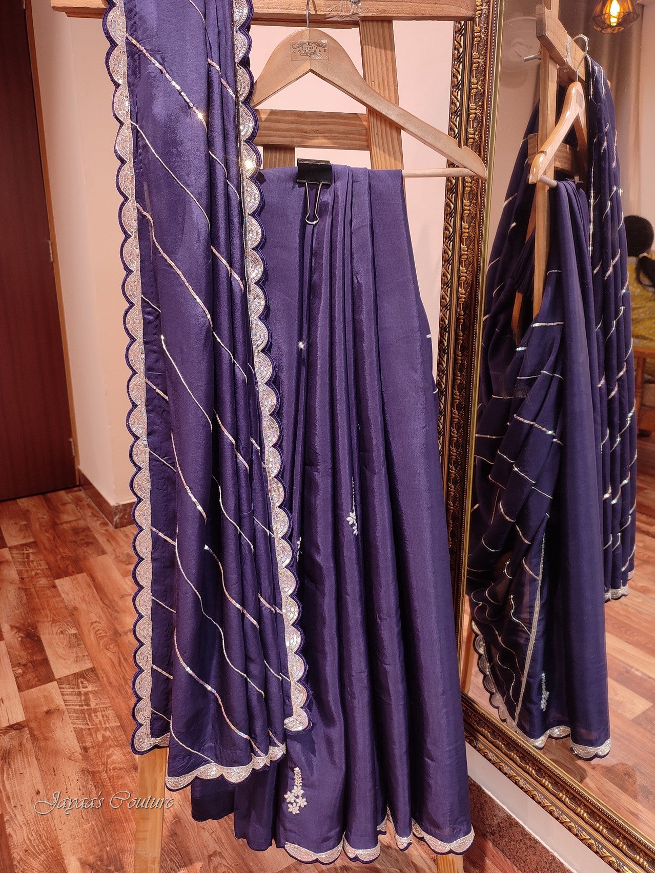 Purple saree with blouse