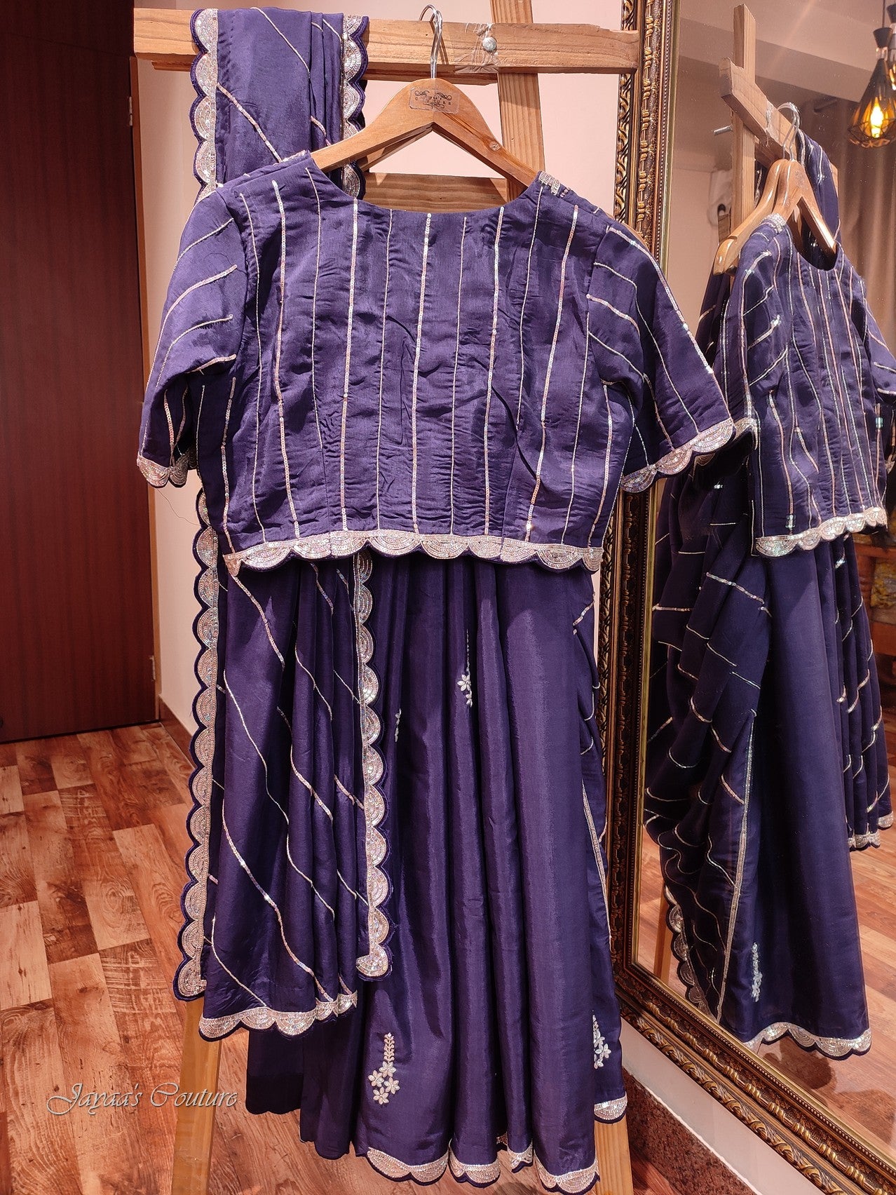 Purple saree with blouse