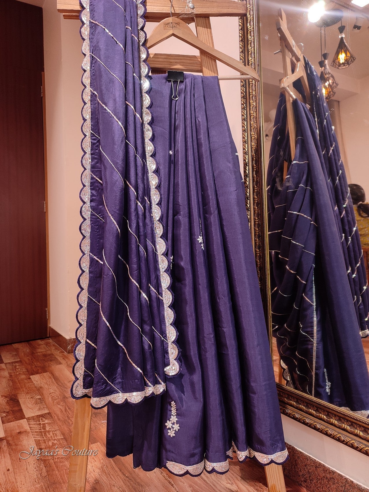 Purple saree with blouse