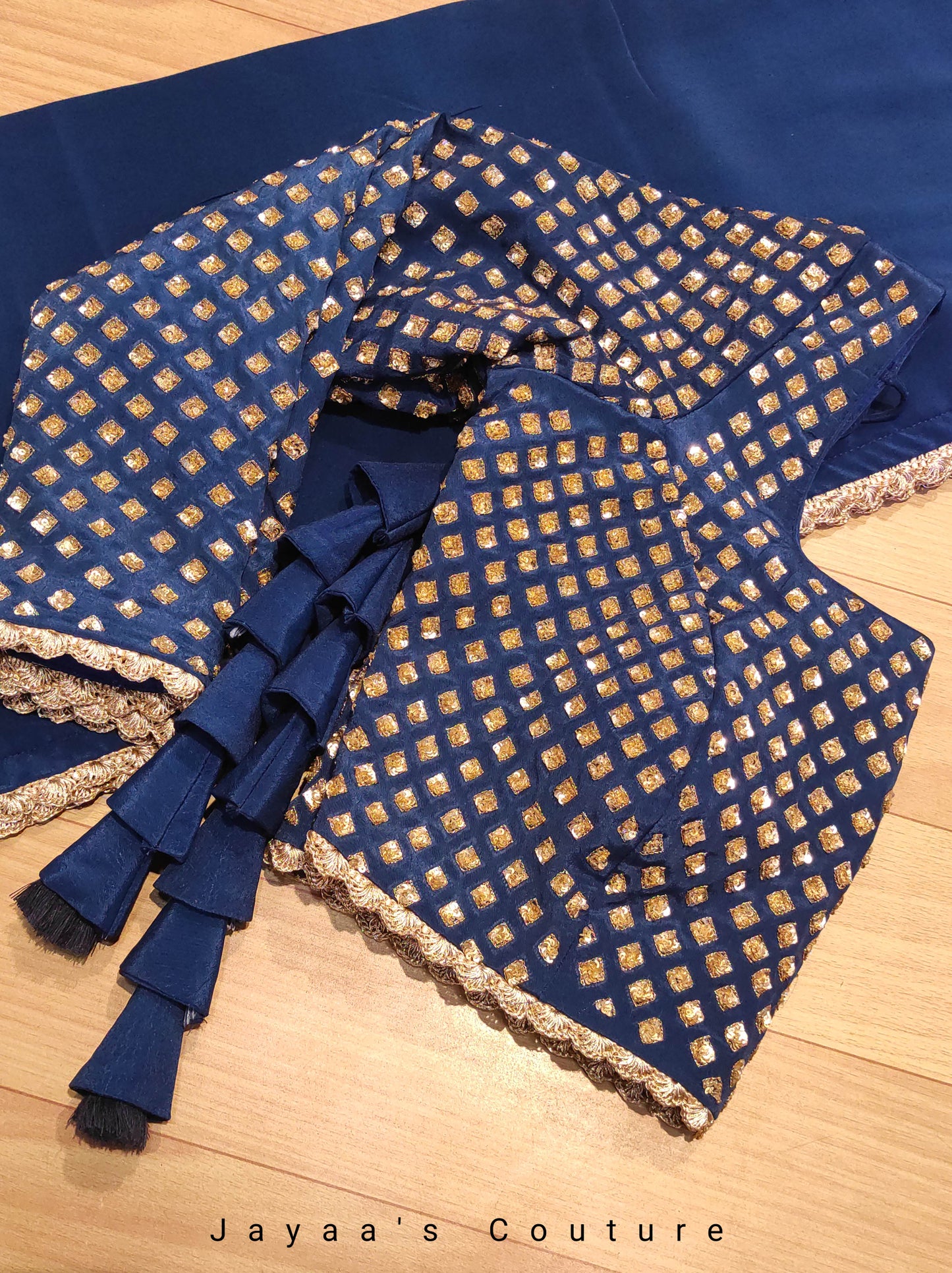 Peacock blue saree and blouse