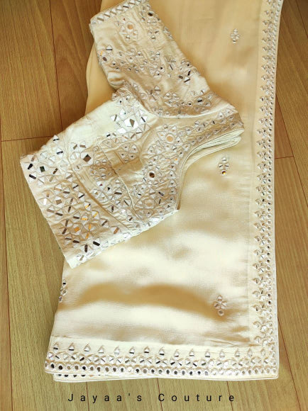 Offwhite saree and blouse