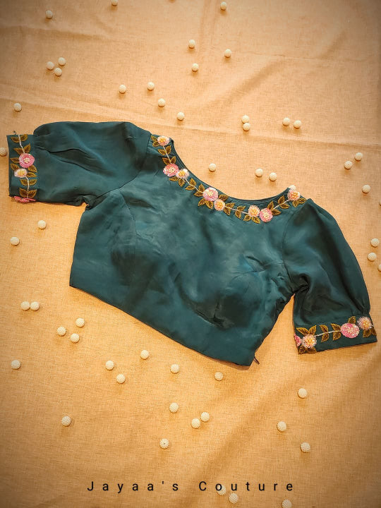 Peacock Blue Saree with Blouse
