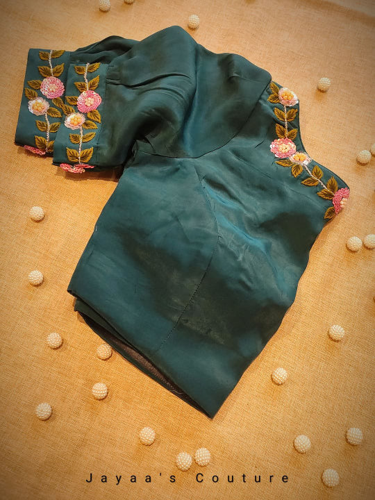 Peacock Blue Saree with Blouse