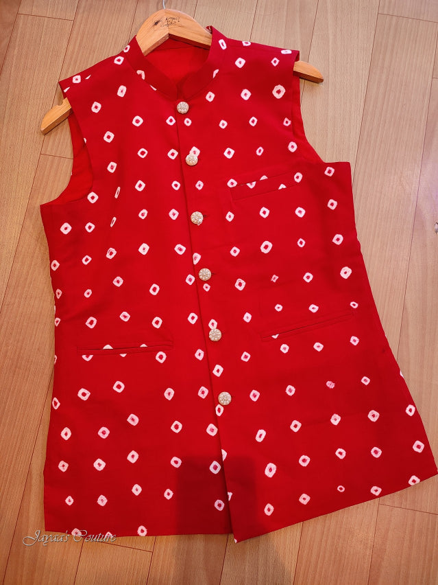 Red Bandhej jacket