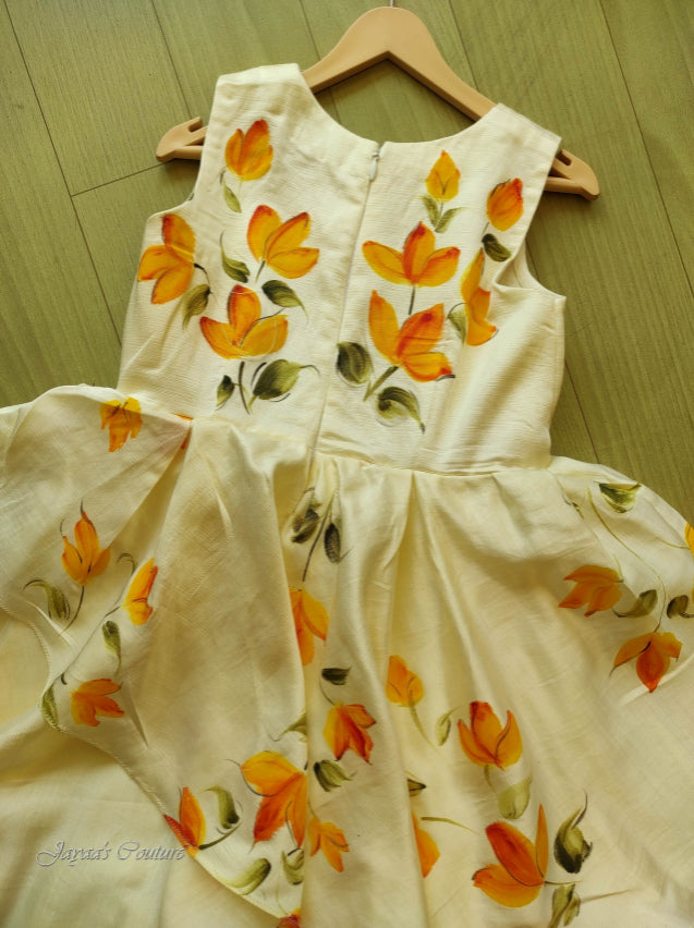 Off white hand painted dress