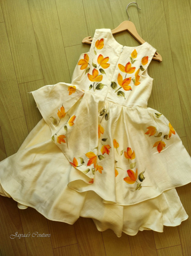 Off white hand painted dress