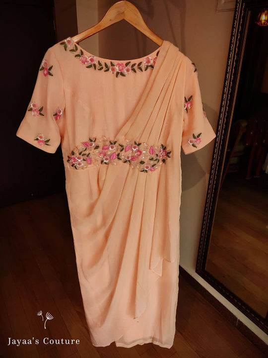 Georgette sequins work jump suit