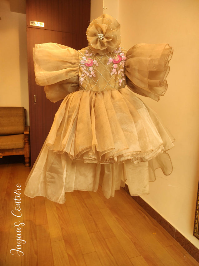Beige organza gown