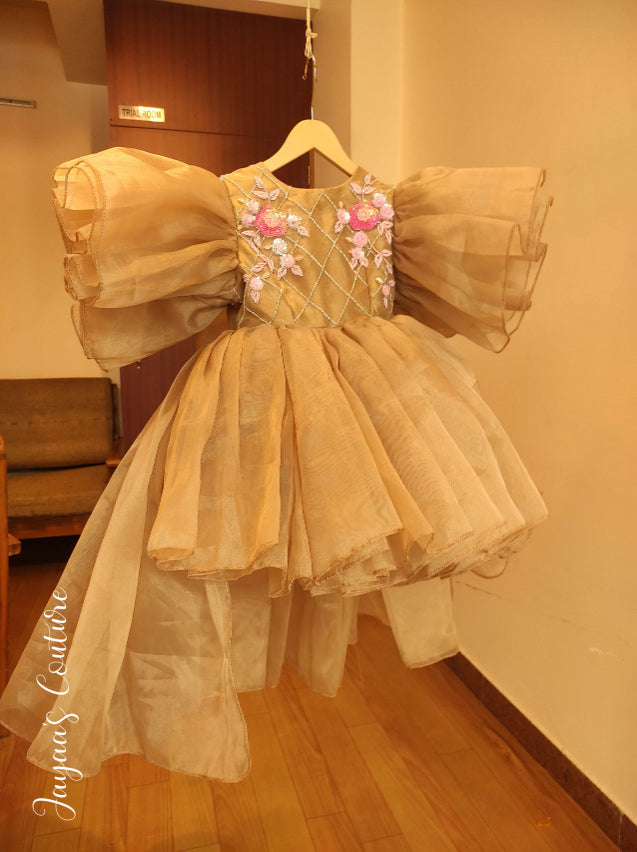 Beige organza gown