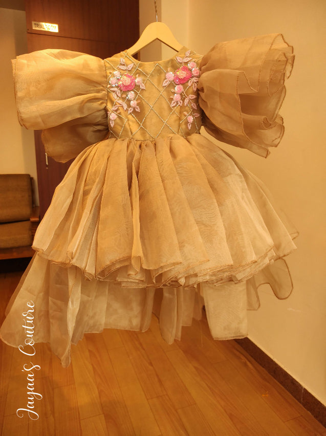 Beige organza gown