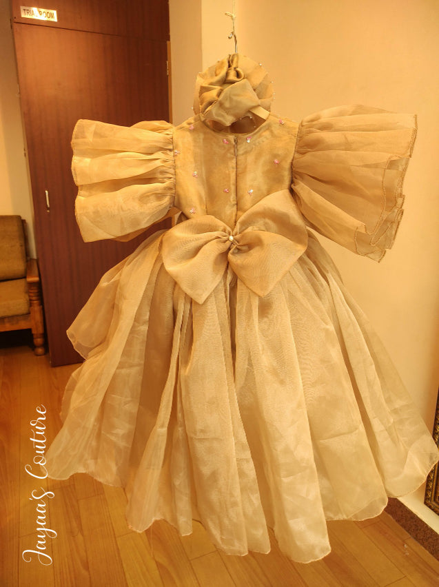 Beige organza gown