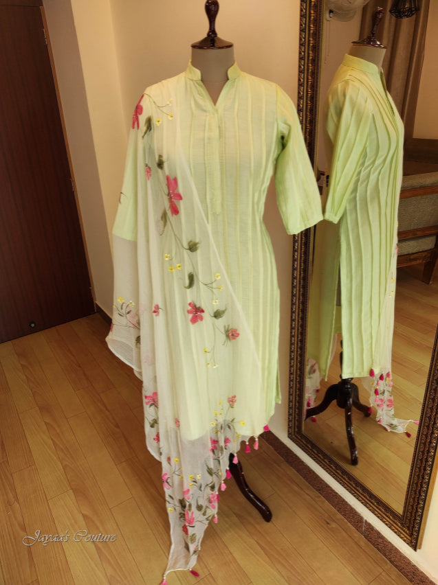 Lemon yellow dhoti kurta