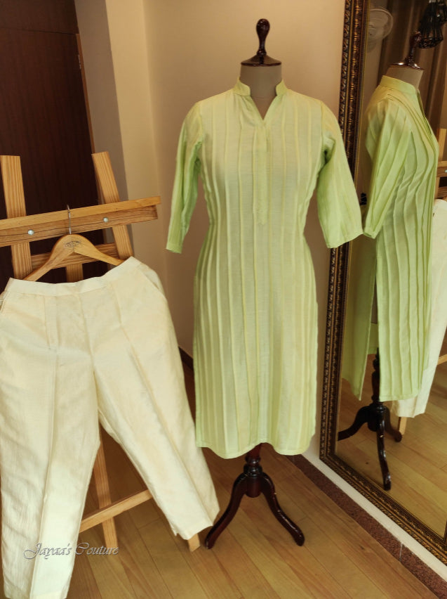 Lemon yellow dhoti kurta