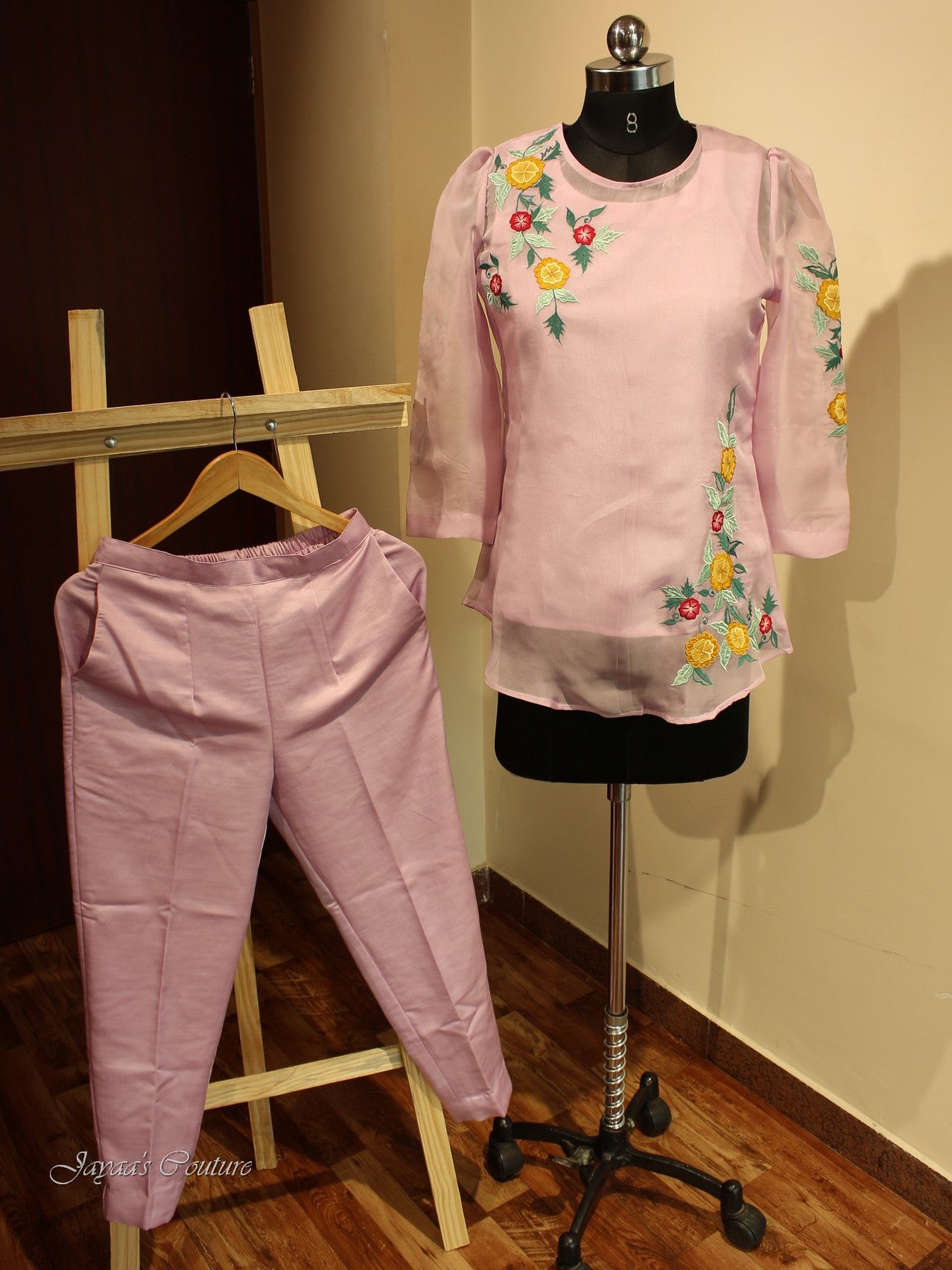 Pastel lavander embroidered co-ord set