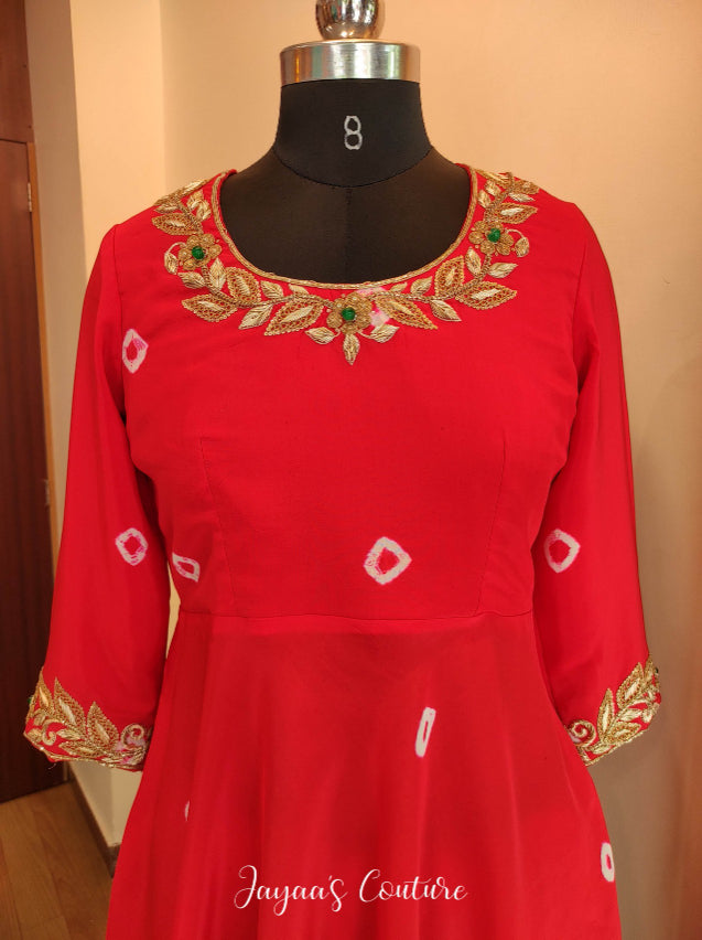 Red peplum with sharara & dupatta